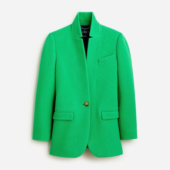 100% Italian Wool Double Faced Blazer J. CREW Green Leighton Jacket 2 - Picture 6 of 13